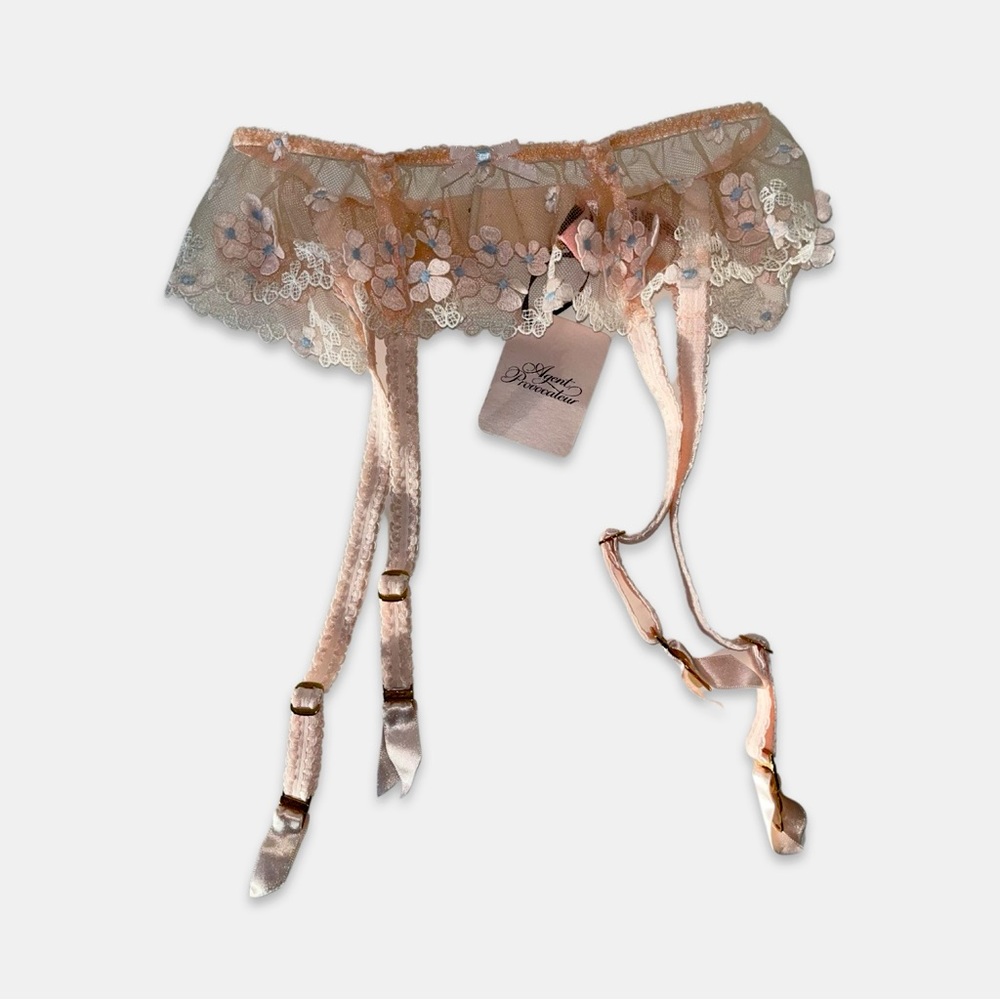 Bethanie Suspender Peach Blue | Agent Provocateur NWT AP 3